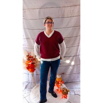 Pull sans manche col V