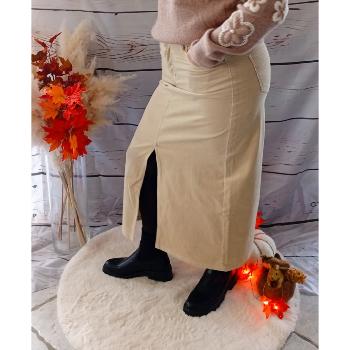Jupe longue velours  beige
