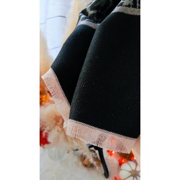 Écharpe léopard noire