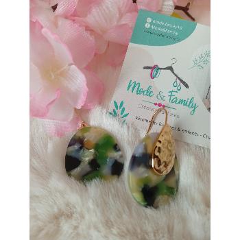 Boucles d'oreilles ANNA VERT KAKI