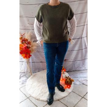Pull sans manche col rond