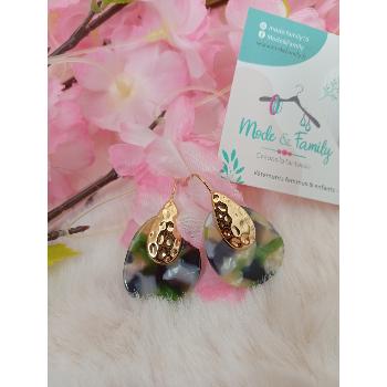 Boucles d'oreilles ANNA VERT KAKI