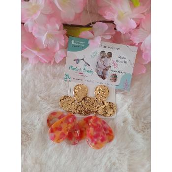 Boucles d'oreilles OPHELIA ORANGE ROSE 