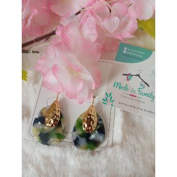 Boucles d'oreilles ANNA VERT KAKI