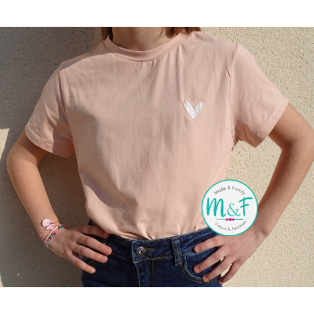 Top cœur rose enfant Amour