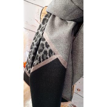 Écharpe léopard noire